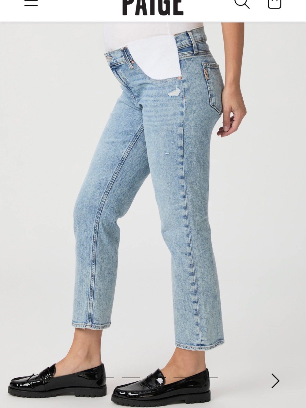 Paige Denim Medium Liza Wash Straight Leg Noella Maternity Jeans - 25